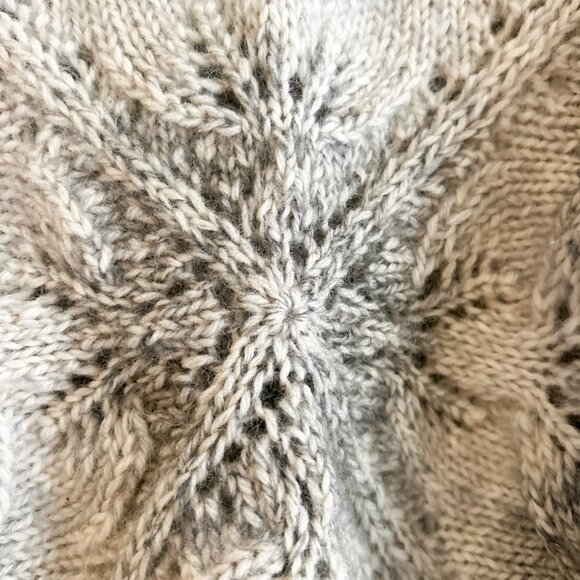 VINTAGE Knit Wool Lace Yoke Sweater Scandinavian/Icelandic Style Grey Pullover - Picture 11 of 13